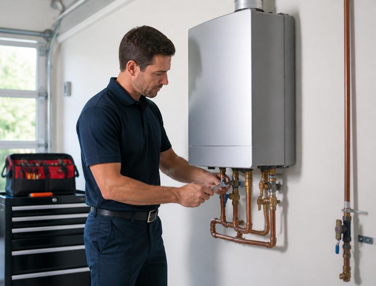 Tankless water heater installation